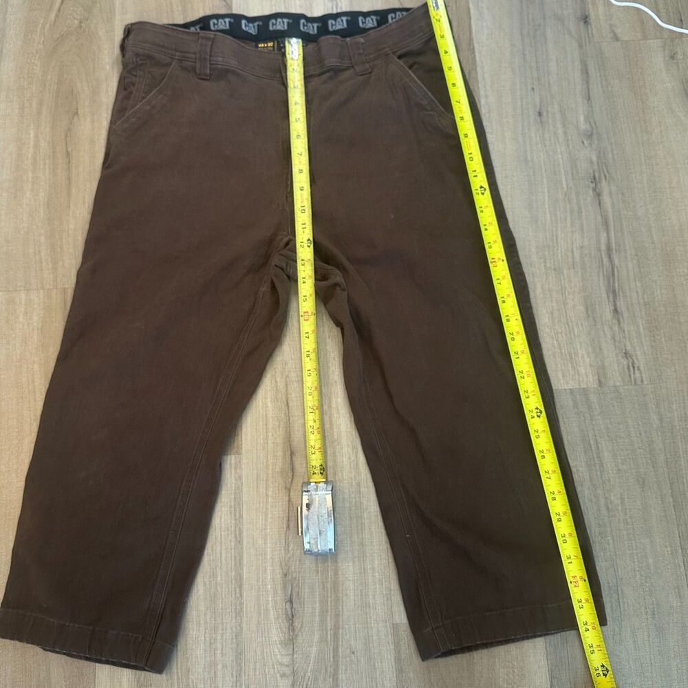 CAT Caterpillar Work Flex Waistband Utility Brown Cropped Flood Pants Size 40